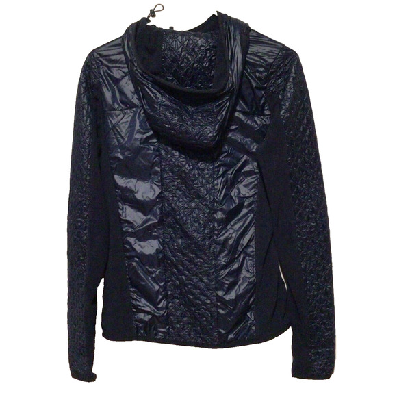 Abercrombie & Fitch Women’s Blue Hooded Fleece Quilted Zip Jacket Size Medium - Picture 5 of 5